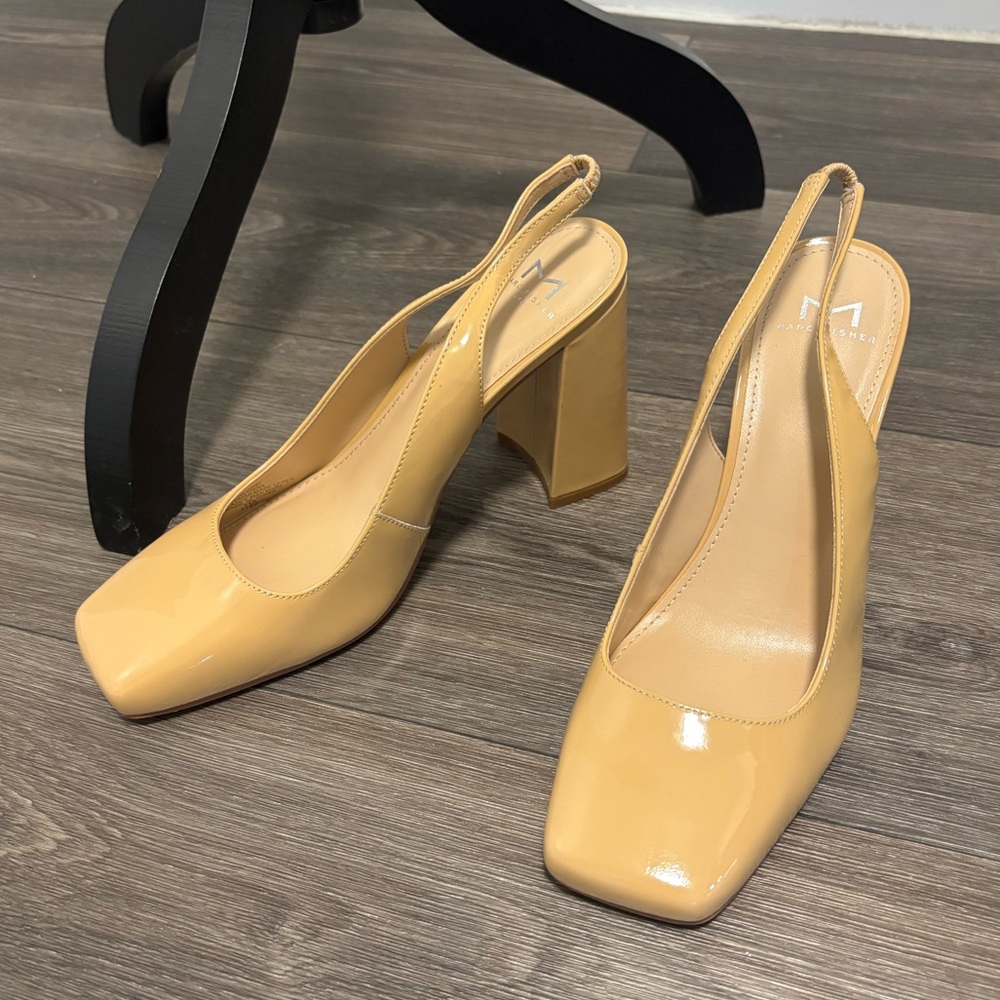 Mark Fisher Square Toe Slingback Heels